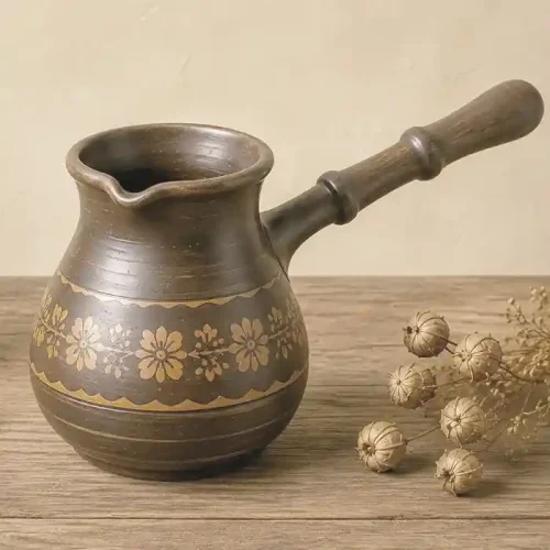 Бульйонниця з ручками глиняна 0,6л декоративна