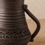 Глечик  компотник  з кришкою глиняний 1л різьблений