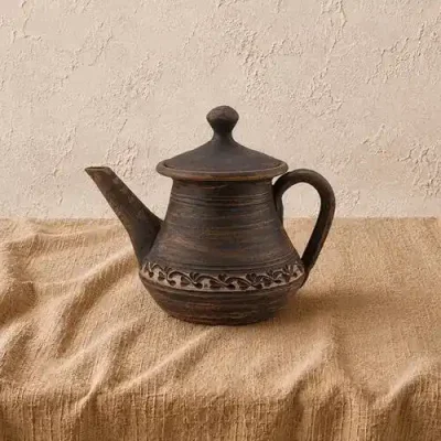 Чайник з глини 0,7л ангоб