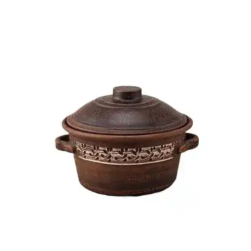 Каструля глиняна з ручками 2л ангоб
