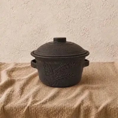 Каструля глиняна з ручками 2л колос