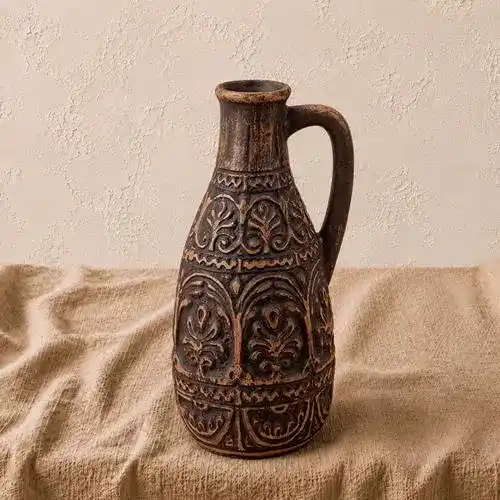 Глечик з глини Ларі різьблений