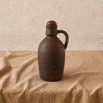 Пляшка з глини для алкоголю 1л гладка