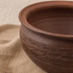 Макітра гончарна 3,5л червона різьблена
