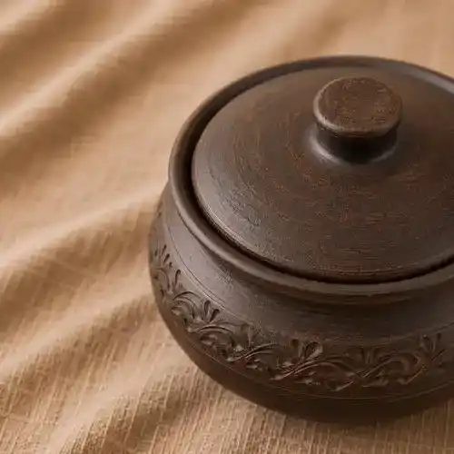 Ковбасник глиняний 1,6л  різьблений