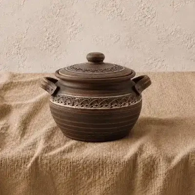 Супник з ручками 2,5л з глини ангобовані