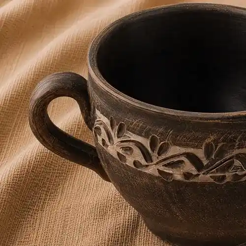 Бульйонниця з ручками глиняна 0,6л ангоб