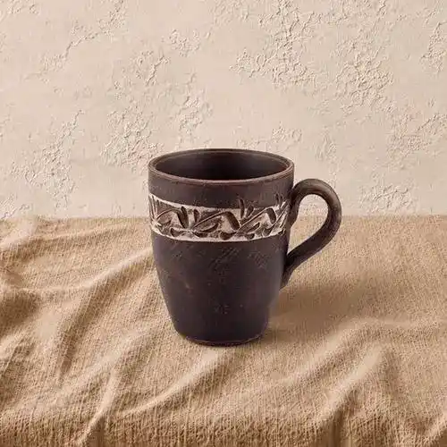 Чашка чайна з глини 0,4л ангоб