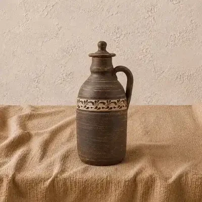 Пляшка для вина з глини 1,3 л ангоб
