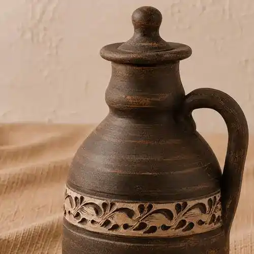Пляшка для вина глиняна 1,3 л ангоб
