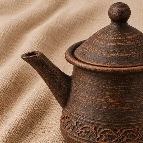 Чайник для заварювання Травник глиняний з кришкою різьблений.