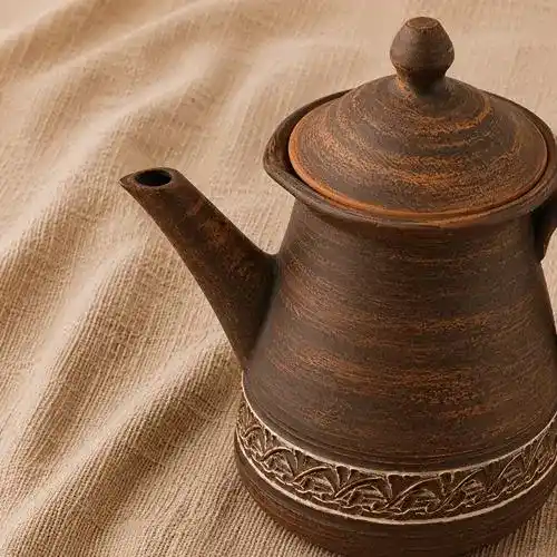 Чайник для заварювання Травник глиняний з кришкою ангоб