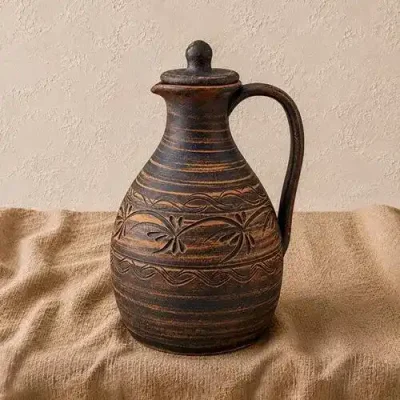 Глечик з глини 1,8 л різьблений