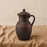 Глечик з глини 2,5л з ручкою різьблений
