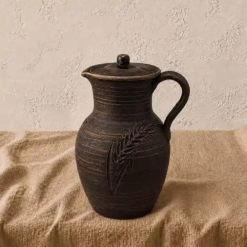 Глечик з глини 2,5л з ручкою (колос)