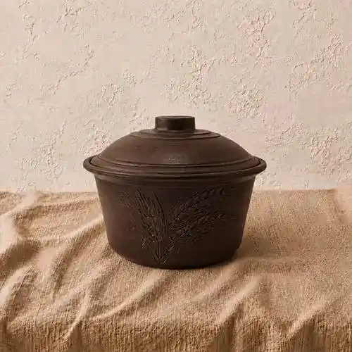 Каструля з глини без ручок 2л (колос)