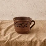 Чашка для кави з натуральної глини 0,15л різьблена Чашка для кави з глини 0,15л різьблена