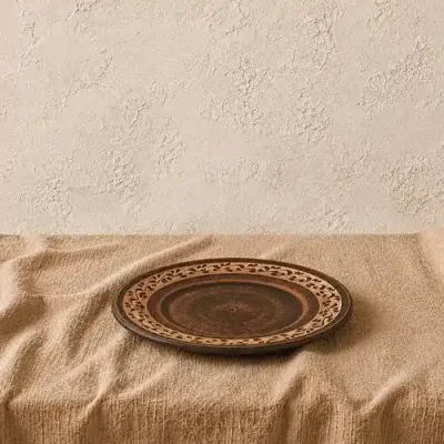 Тарілка з глини 190мм ангоб