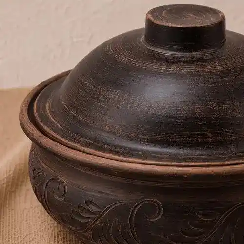 KR1116-2 (2) Каструля глиняна 1,5л різьблена
