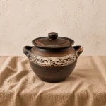 Супник глиняний 3,5 л з ручками та кришкою ангоб