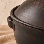 Супник глиняний 4 л з ручками та кришкою гладкий