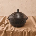 Супник глиняний 4 л з ручками та кришкою Колос
