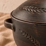 Супник глиняний 4 л з ручками та кришкою Колос