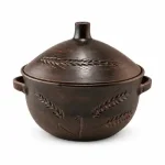 Супник глиняний 4 л з ручками та кришкою Колос
