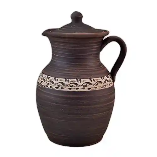 Глечик глиняний 2,5л з ручкою (ангоб)